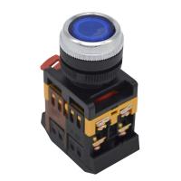 Кнопка ABLFS-22 синий d22mm неон/220B 1з+1р (ANDELI)