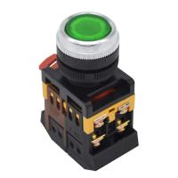 Кнопка ABLFS-22 зеленый d22mm неон/220B 1з+1р (ANDELI)