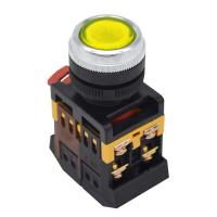 Кнопка ABLFS-22 желтый d22mm неон/220B 1з+1р (ANDELI)