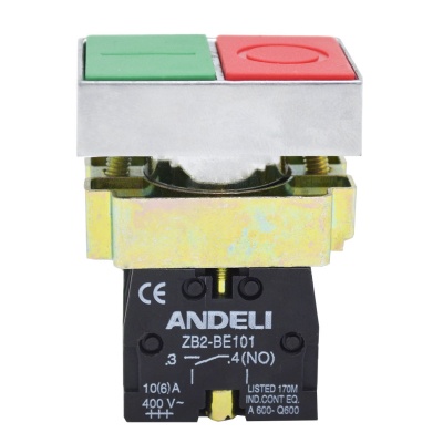 Кнопка XB2-BL8325 "I-O" сдвоенная 13+1р (ANDELI)