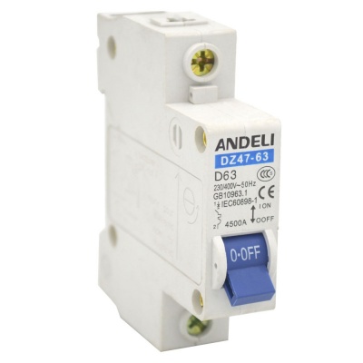 Авт. выкл. DZ47-63/1P 3A 4.5kA х-ка C (ANDELI) ANDELI