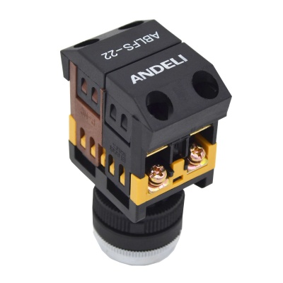 Кнопка ABLFS-22 синий d22mm неон/220B 1з+1р (ANDELI)