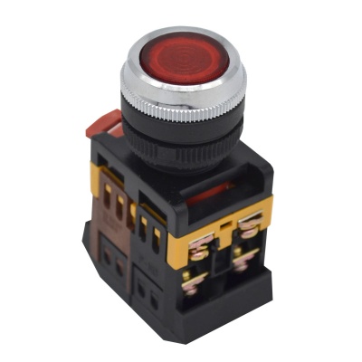 Кнопка ABLFS-22 красный d22mm неон/220B 1з+1р (ANDELI)